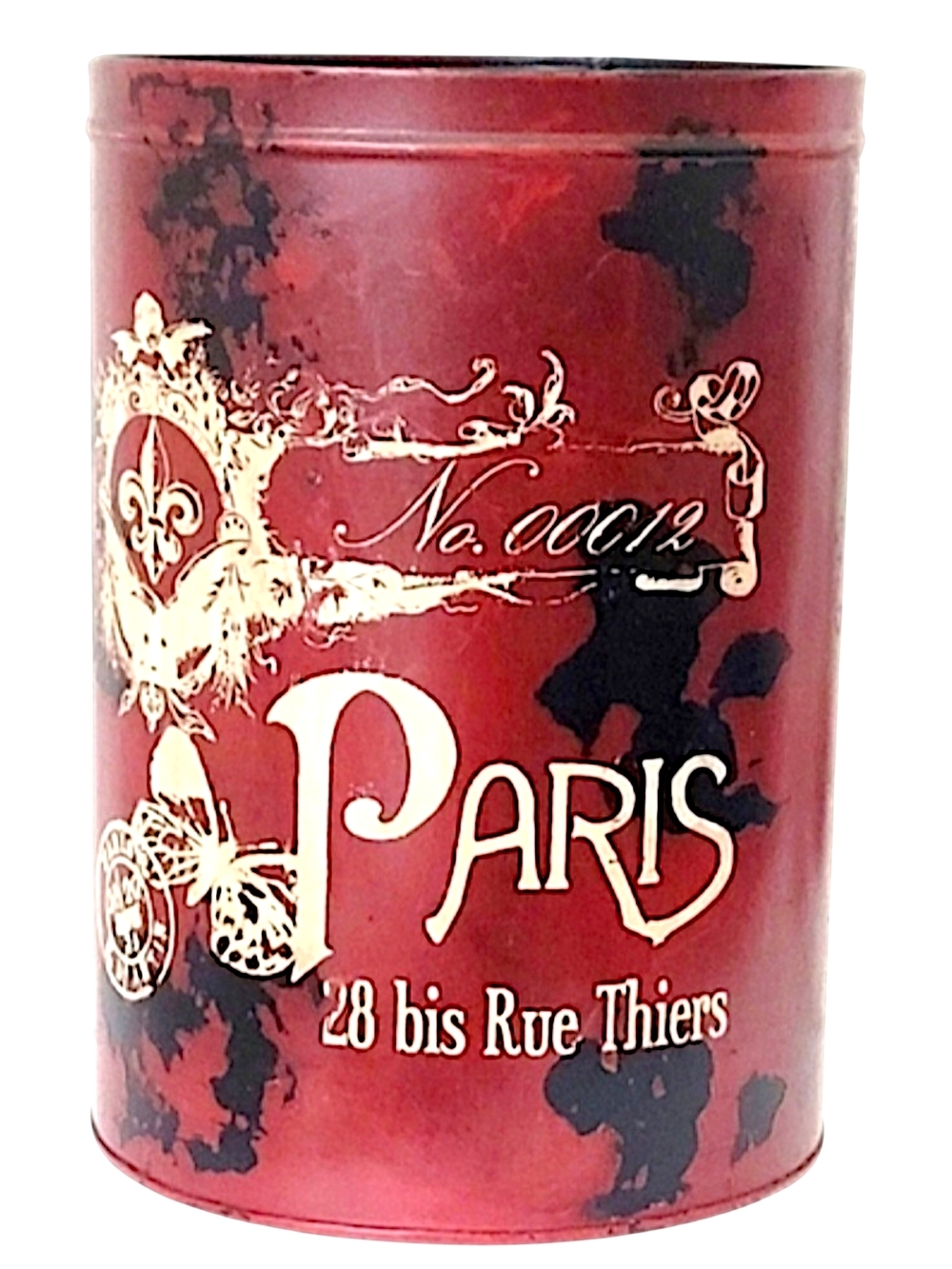 Paris Red Decorative Tin Canister